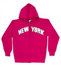 Load image into Gallery viewer, Adult Zipper Hoodies Embroidered with &quot;NEW YORK&quot;
