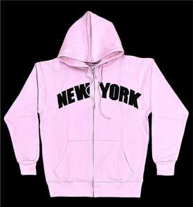 Adult Zipper Hoodies Embroidered with "NEW YORK"