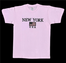 Load image into Gallery viewer, Adult T-Shirt Embroidered with &quot;NEW YORK U.S FLAG&quot;