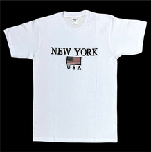 Load image into Gallery viewer, Adult T-Shirt Embroidered with &quot;NEW YORK U.S FLAG&quot;