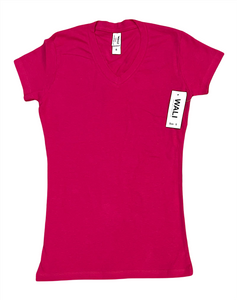 Ladies V.Neck Plain T-Shirt