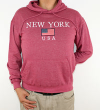 Load image into Gallery viewer, Adult Hoodies Embroidered with &quot;NEW YORK U.S FLAG&quot;
