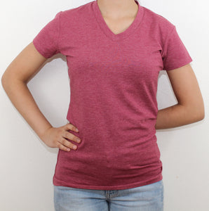 Ladies V.Neck Plain T-Shirt