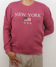Load image into Gallery viewer, Adult Sweat-Shirt Embroidered with &quot;NEW YORK US FLAG&quot;