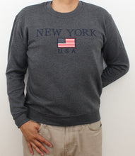 Load image into Gallery viewer, Adult Sweat-Shirt Embroidered with &quot;NEW YORK US FLAG&quot;