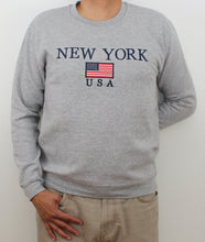 Load image into Gallery viewer, Adult Sweat-Shirt Embroidered with &quot;NEW YORK US FLAG&quot;