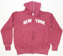 Load image into Gallery viewer, Kid’s Zipper Hoodies Embroidered with &#39;&#39;NEW YORK&#39;&#39;