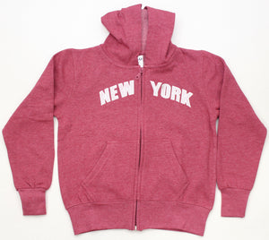 Kid’s Zipper Hoodies Embroidered with ''NEW YORK''